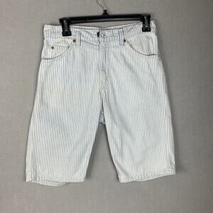 Vintage Orange Tab Levi's 550 Shorts Mens 29 Stripe Denim 90s Made in USA